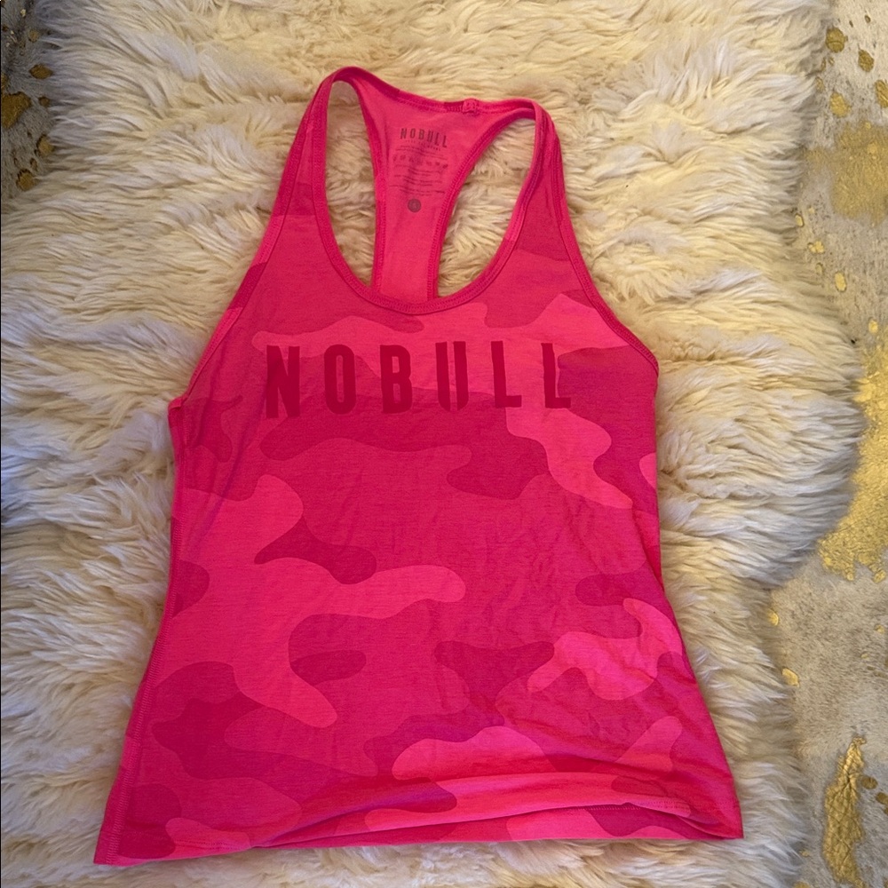NOBULL Women's Pink Camo Tank Top worn one time size small